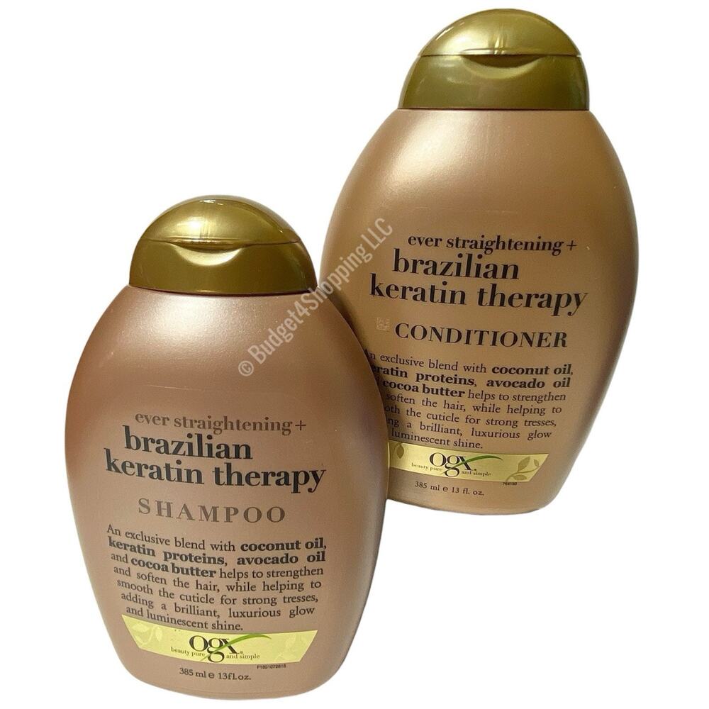OGX Brazilian Keratin Therapy Shampoo & Conditioner Set 13oz Duo Smoothing Frizz